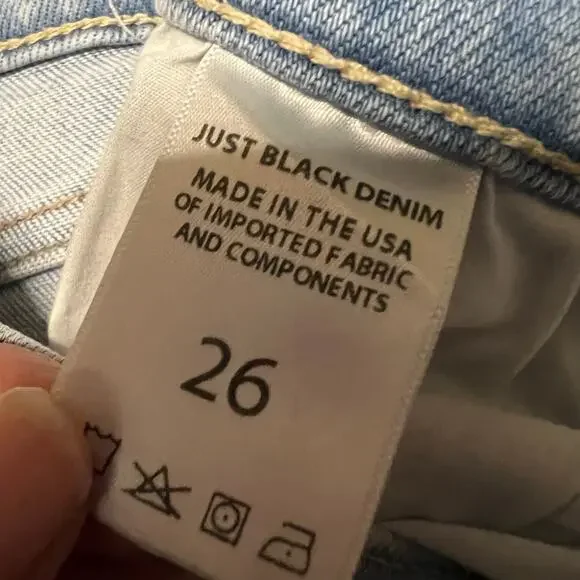 Just Black Denim Jeans Womens 26 (27x32) High Rise Wide Leg Light Wash Blue - Picture 6 of 11